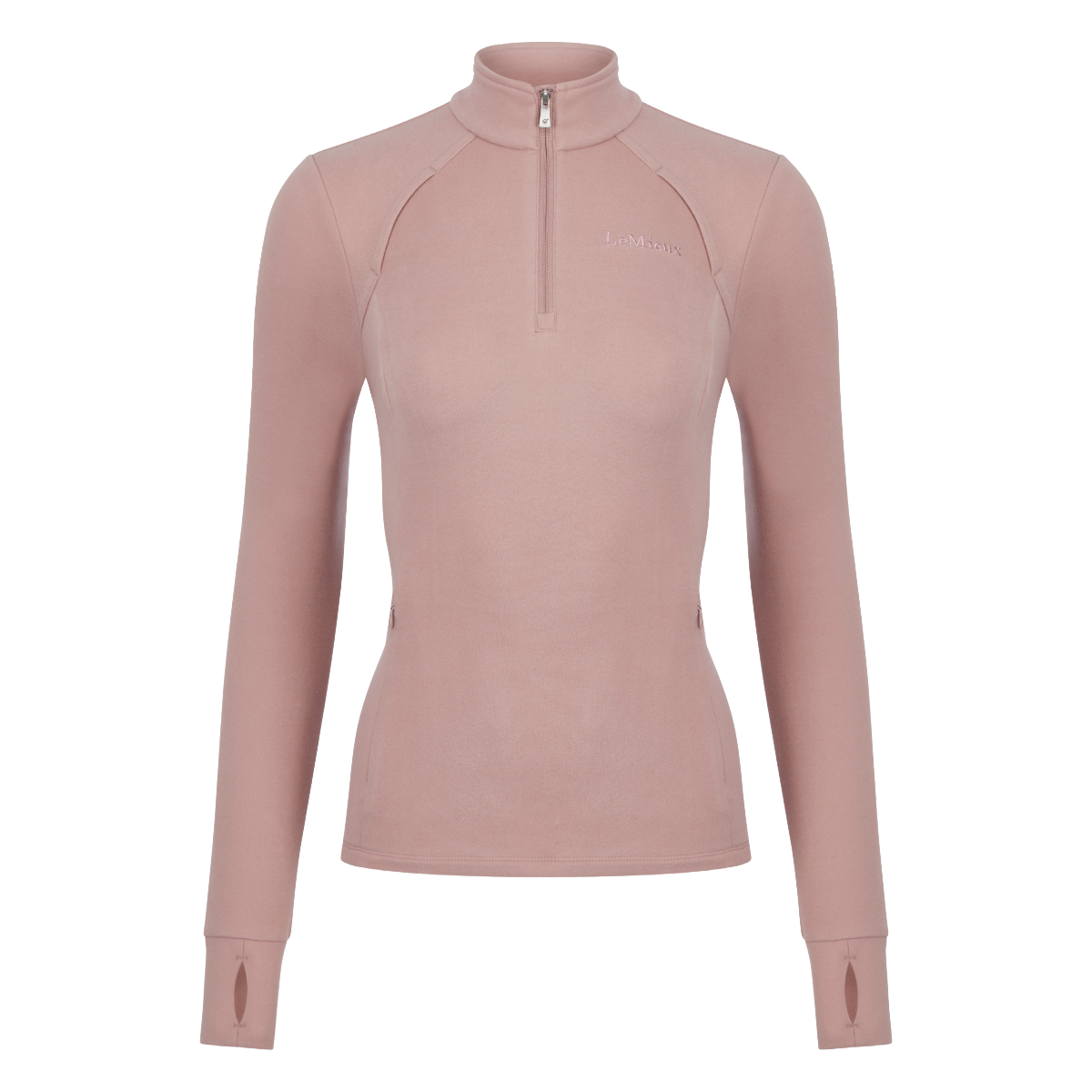 LeMieux Women's Frances Quarter Zip Fleece-Wild Rose-Front View