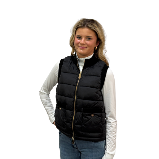 Kastel Women's Quilted Vest With Gold Zipper