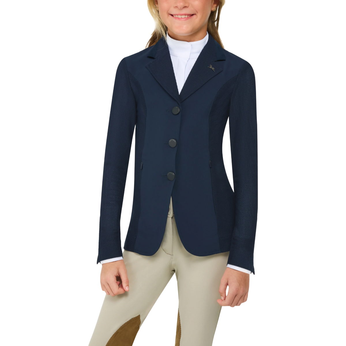 RJ Classics Harmony Evo Jr Mesh Show Coat-Navy-Front View