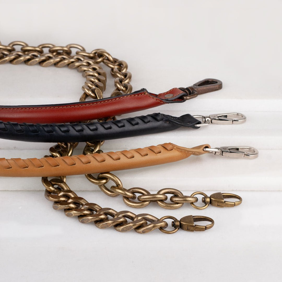 Urban Equestrian  Baseball Stitch Short Strap - Nickel with Black Leather