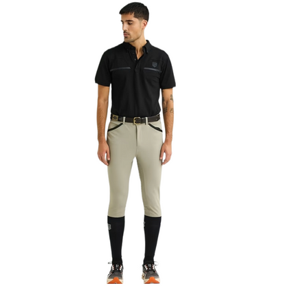Maya Delorez Men's Half Seat Sport Breeches-Light Beige-Front View