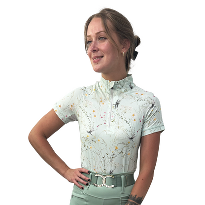 Dapplebay Dragonfly Meadow 1/4 Zip Short Sleeve Riding Top