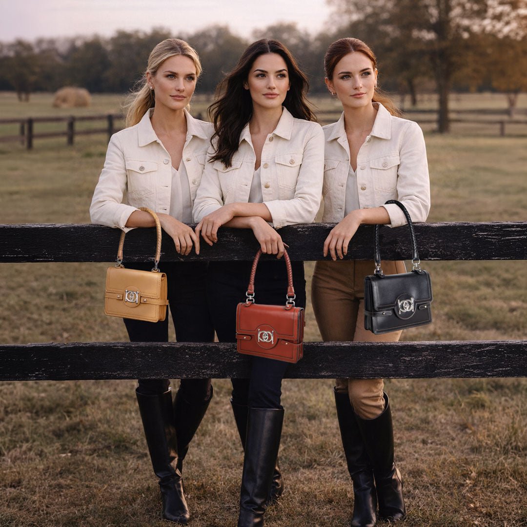 Urban Equestrian  Bella -  Horse Bit Talisman Crossbody Luxury Leather Handbag in Caramel