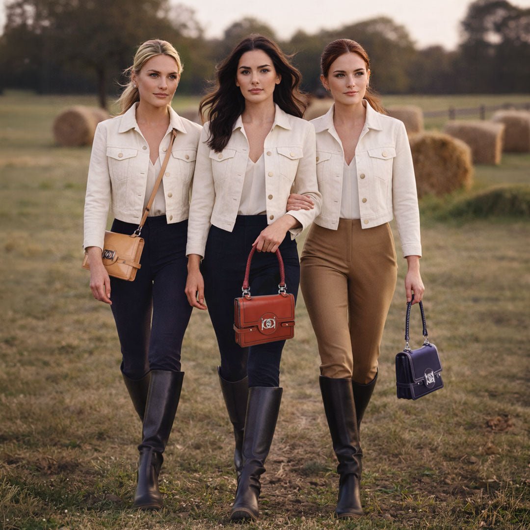 Urban Equestrian  Bella -  Horse Bit Talisman Crossbody Luxury Leather Handbag in Cognac