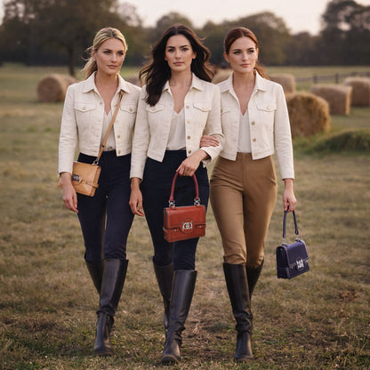 Urban Equestrian  Bella -  Horse Bit Talisman Crossbody Luxury Leather Handbag in Cognac