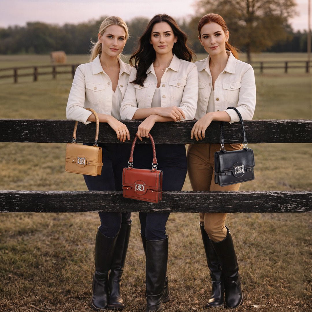 Urban Equestrian  Bella -  Horse Bit Talisman Crossbody Luxury Leather Handbag in Cognac