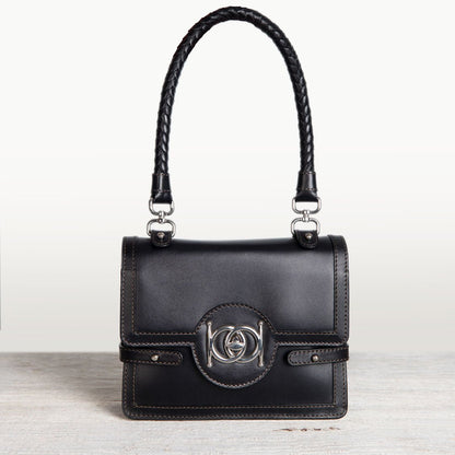 Urban Equestrian  Bella -  Horse Bit Talisman Crossbody Luxury Leather Handbag in Black