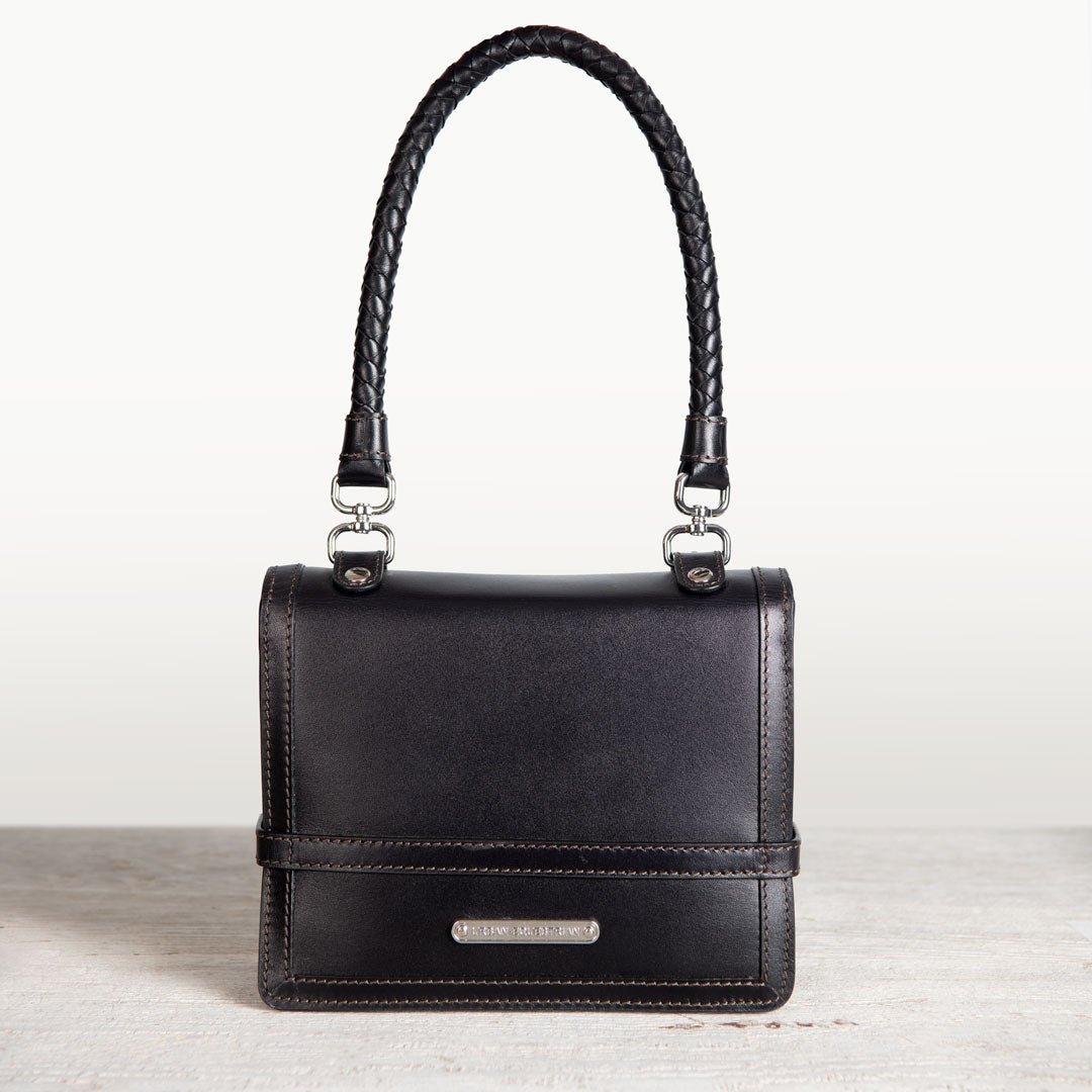 Urban Equestrian  Bella -  Horse Bit Talisman Crossbody Luxury Leather Handbag in Black