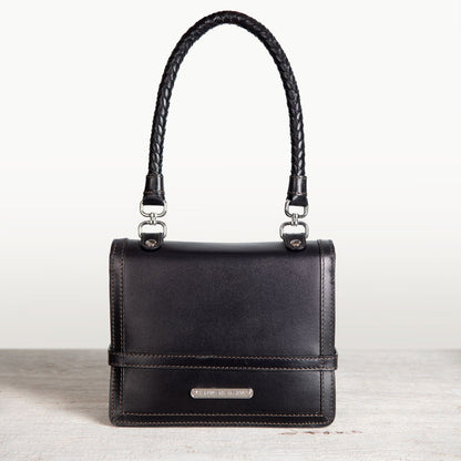 Urban Equestrian  Bella -  Horse Bit Talisman Crossbody Luxury Leather Handbag in Black