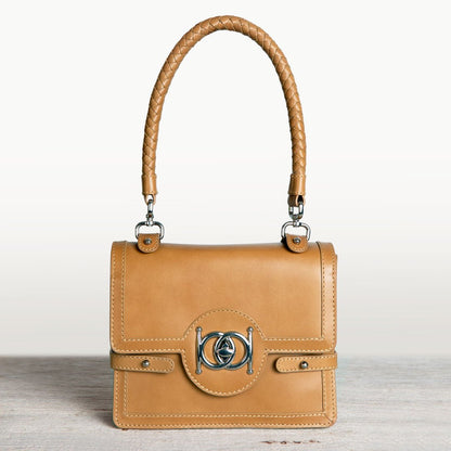 Urban Equestrian  Bella -  Horse Bit Talisman Crossbody Luxury Leather Handbag in Caramel