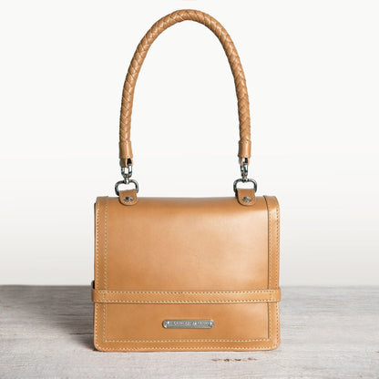 Urban Equestrian  Bella -  Horse Bit Talisman Crossbody Luxury Leather Handbag in Caramel
