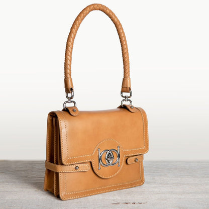 Urban Equestrian  Bella -  Horse Bit Talisman Crossbody Luxury Leather Handbag in Caramel