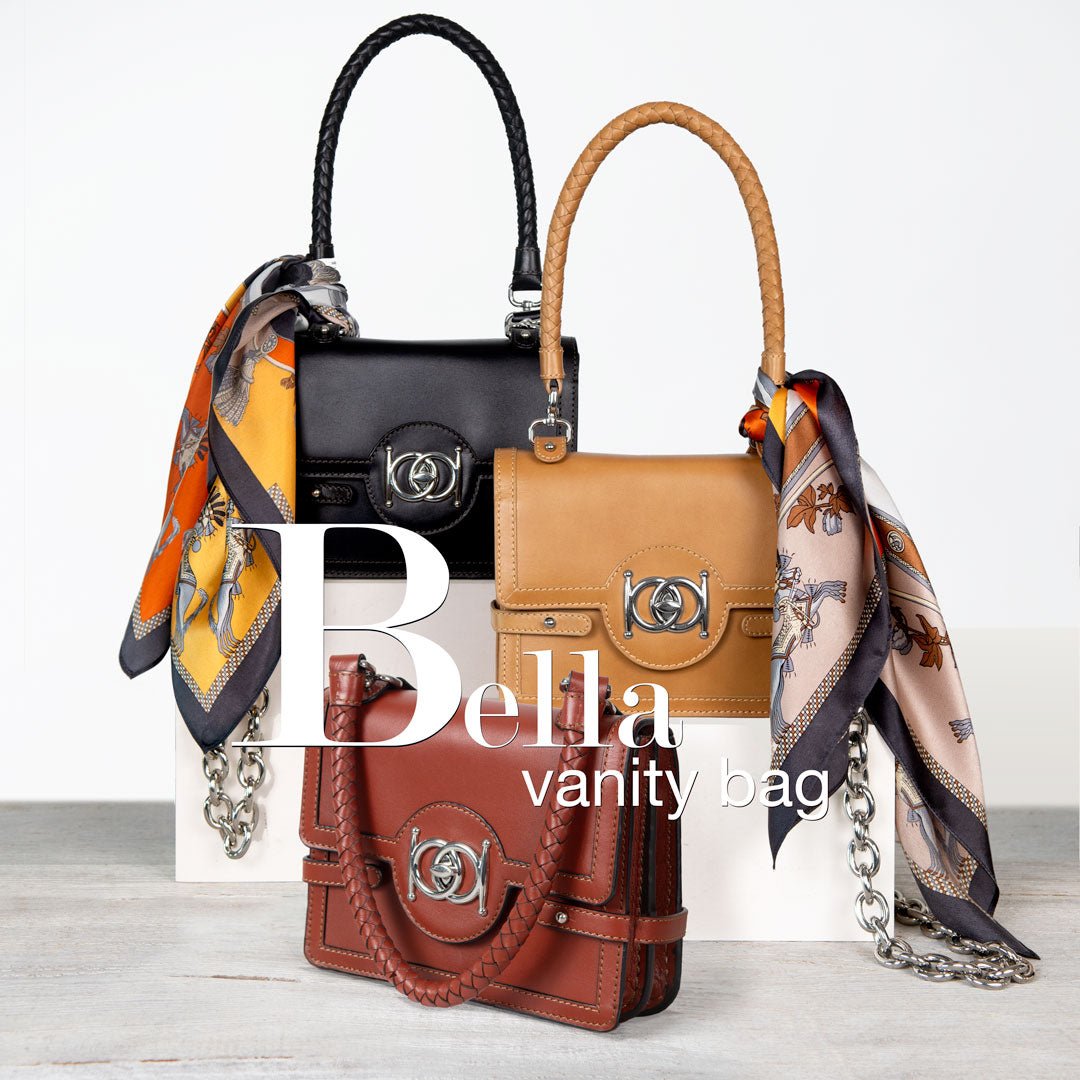 Urban Equestrian  Bella -  Horse Bit Talisman Crossbody Luxury Leather Handbag in Cognac