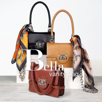 Urban Equestrian  Bella -  Horse Bit Talisman Crossbody Luxury Leather Handbag in Cognac