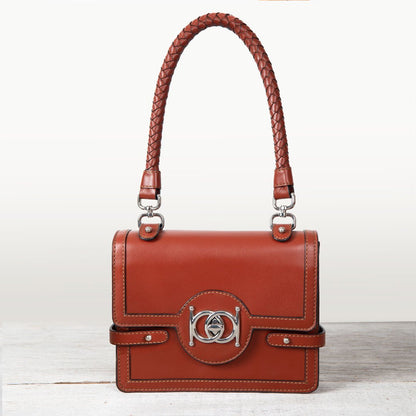 Urban Equestrian  Bella -  Horse Bit Talisman Crossbody Luxury Leather Handbag in Cognac