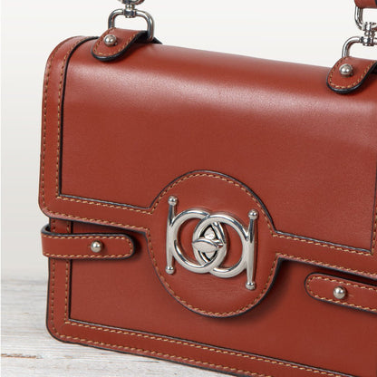 Urban Equestrian  Bella -  Horse Bit Talisman Crossbody Luxury Leather Handbag in Cognac