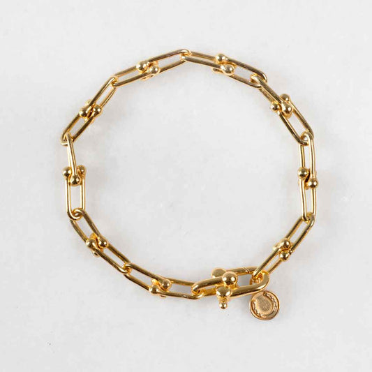Urban Equestrian  Bellamy - Horseshoe Link Equestrian Bracelet in Gold