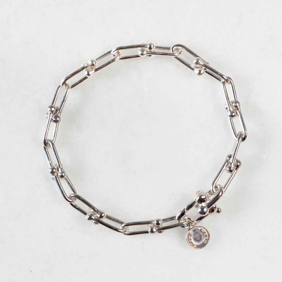 Urban Equestrian  Bellamy - Horseshoe Link Equestrian Bracelet in Silver