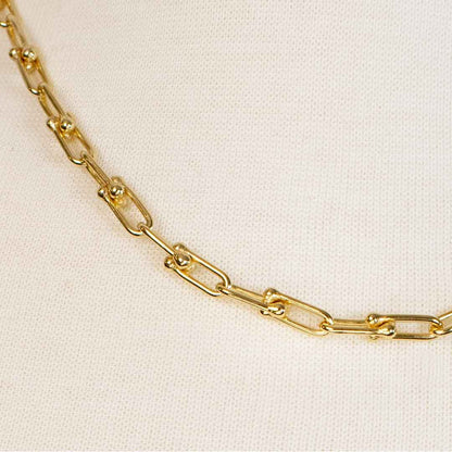 Urban Equestrian  Bellamy - Horseshoe Link Equestrian Necklace in Gold