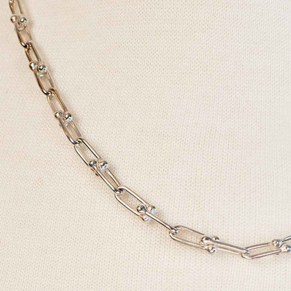 Urban Equestrian  Bellamy - Horseshoe Link Equestrian Necklace in Silver