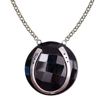 Black Onyx Horseshoe Necklace