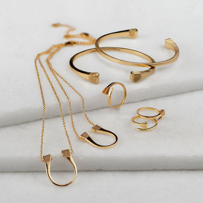 Blacksmith - Horseshoe Nail Wrap Around Equestrian Ring in Gold