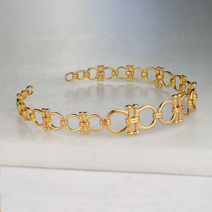 Urban Equestrian  Bocara - Equestrian Horse Bit Choker Necklace in Gold