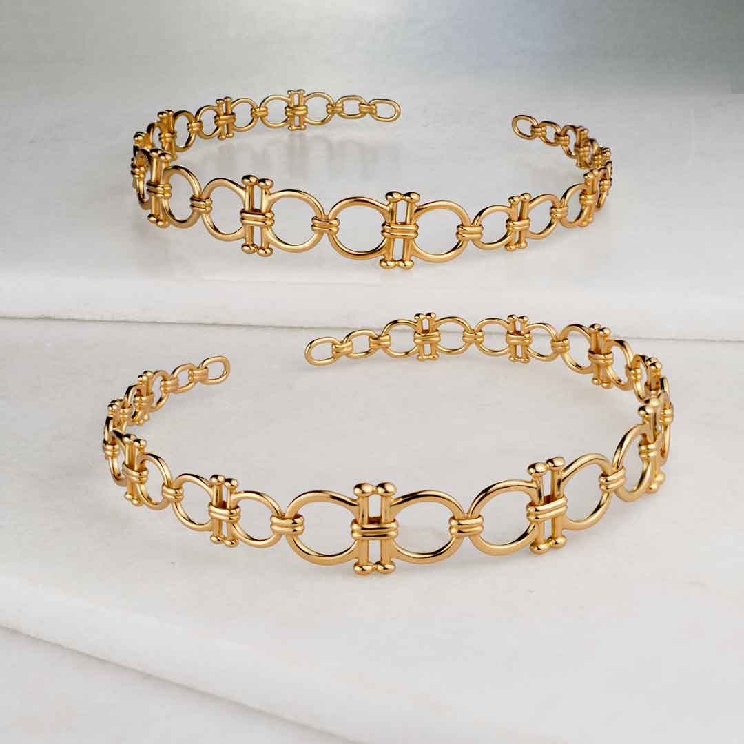 Urban Equestrian  Bocara - Equestrian Horse Bit Choker Necklace in Gold