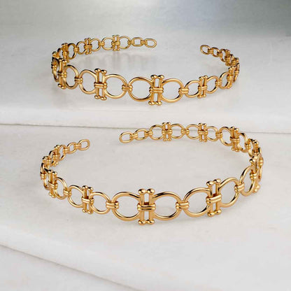 Urban Equestrian  Bocara - Equestrian Horse Bit Choker Necklace in Gold