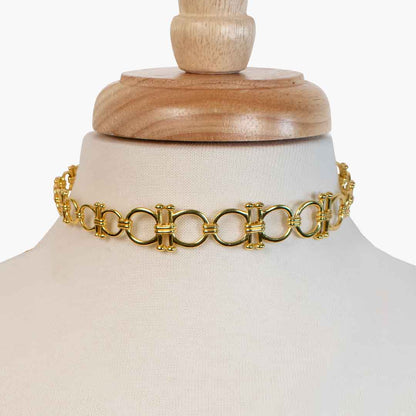 Urban Equestrian  Bocara - Equestrian Horse Bit Choker Necklace in Gold