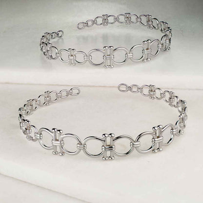 Urban Equestrian  Bocara - Equestrian Horse Bit Choker Necklace in Silver