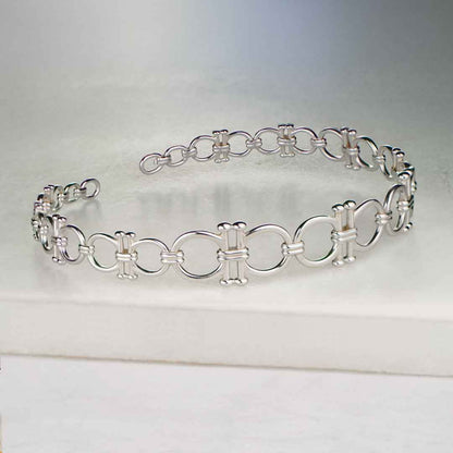 Urban Equestrian  Bocara - Equestrian Horse Bit Choker Necklace in Silver