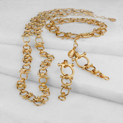 Urban Equestrian  Bocara - Horse Bit Chain Link Equestrian Necklace in Gold