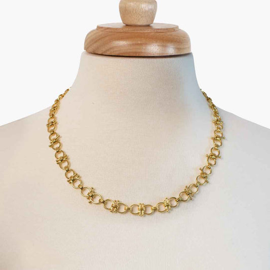 Urban Equestrian  Bocara - Horse Bit Chain Link Equestrian Necklace in Gold