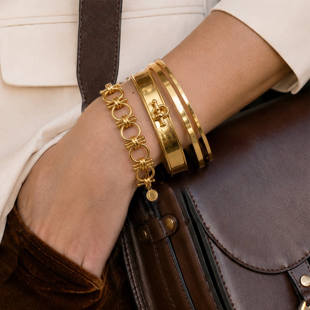 Urban Equestrian  Bocara - Horse Bit Chain Link Equestrian Necklace in Gold