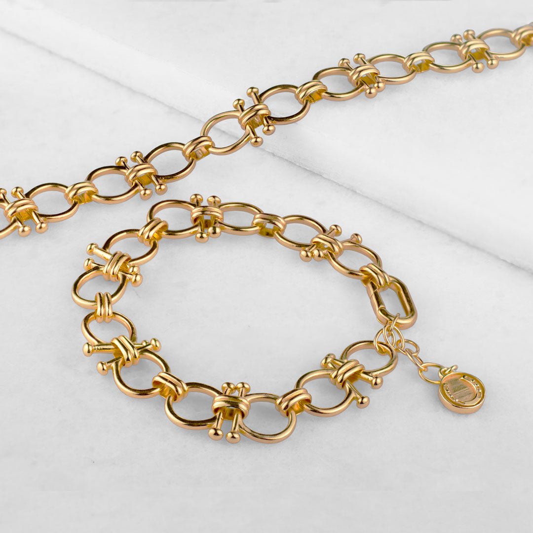 Urban Equestrian  Bocara - Horse Bit Chain Link Equestrian Necklace in Gold
