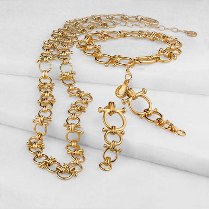 Urban Equestrian  Bocara - Horse Bit Chain Link Equestrian Necklace in Gold