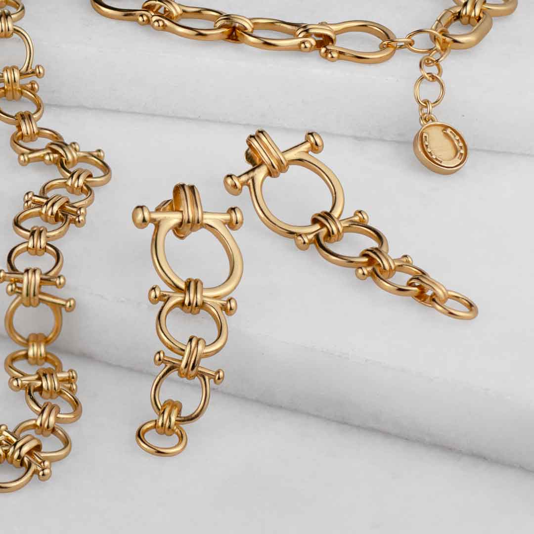 Urban Equestrian  Bocara - Horse Bit Equestrian Earring in Gold