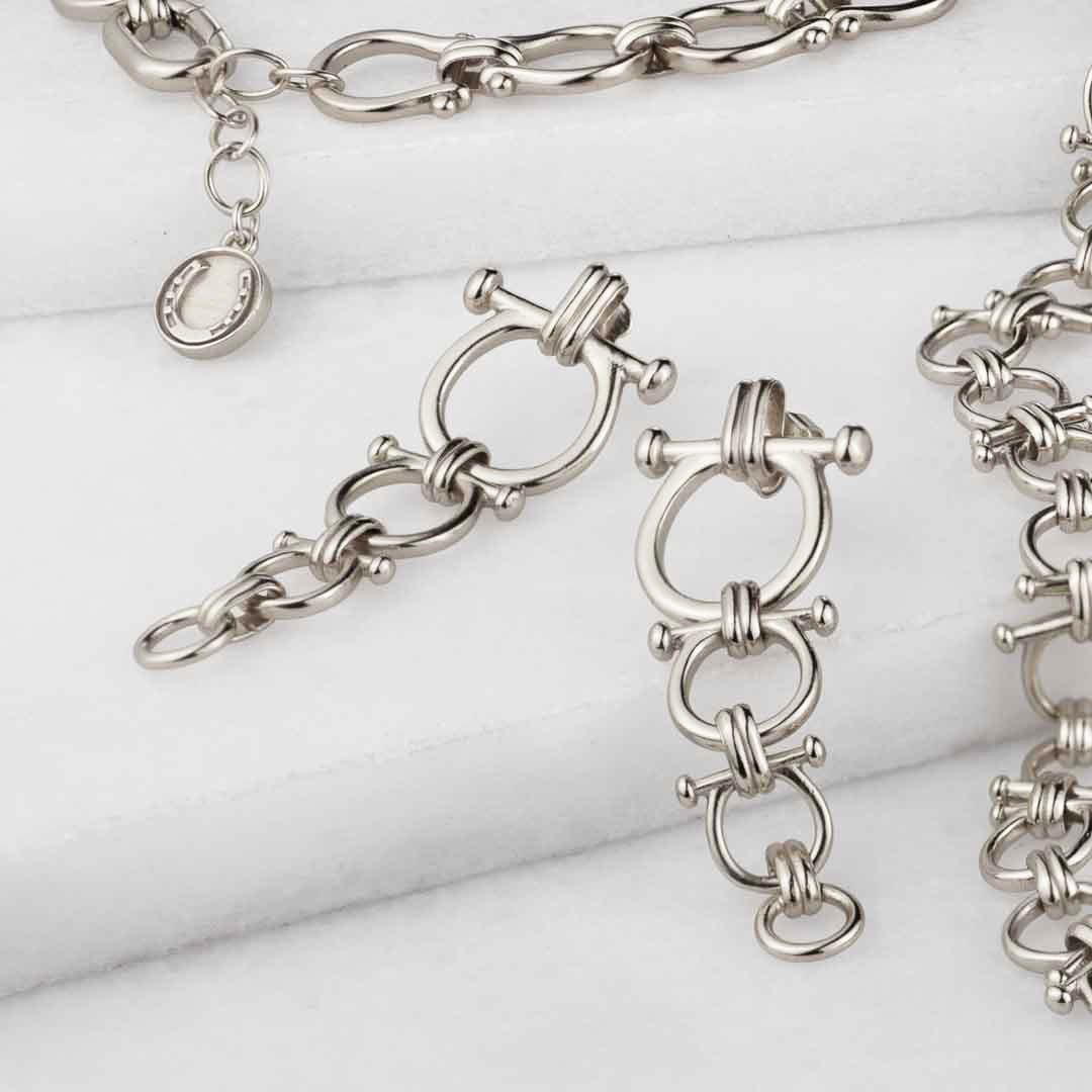 Urban Equestrian  Bocara - Horse Bit Equestrian Earring in Silver