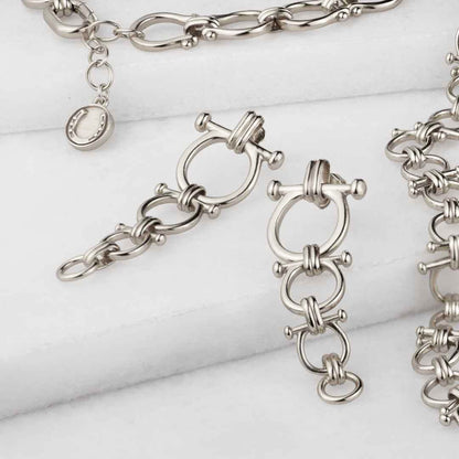 Urban Equestrian  Bocara - Horse Bit Equestrian Earring in Silver
