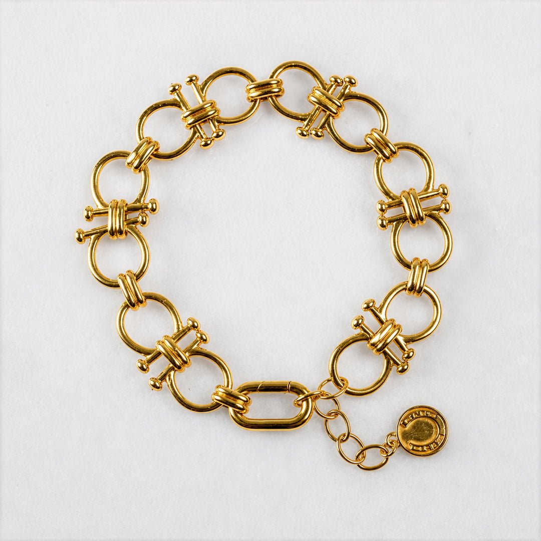 Urban Equestrian  Bocara - Horse Bit Equestrian Link Bracelet in Gold