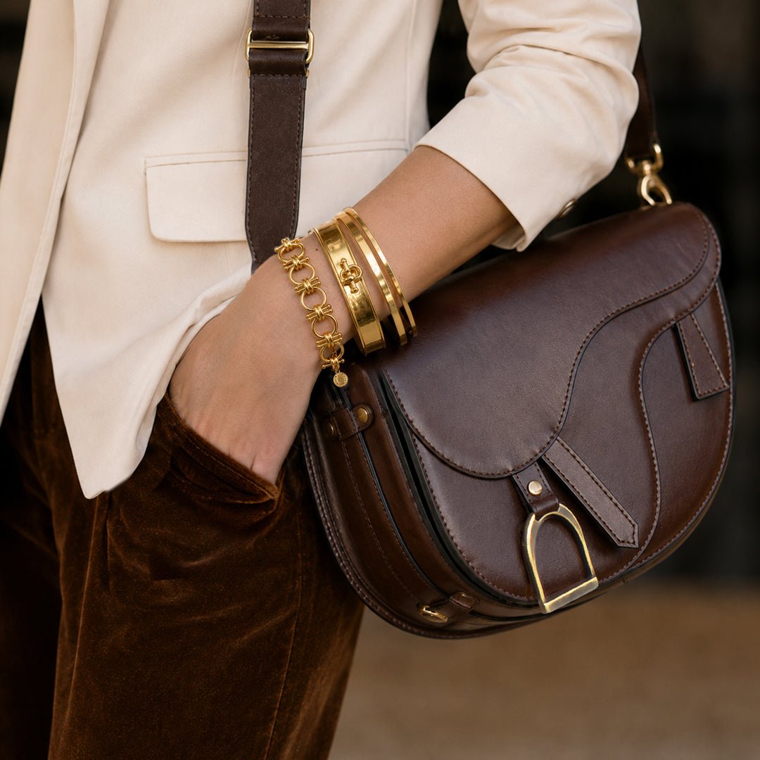 Urban Equestrian  Bocara - Horse Bit Equestrian Link Bracelet in Gold