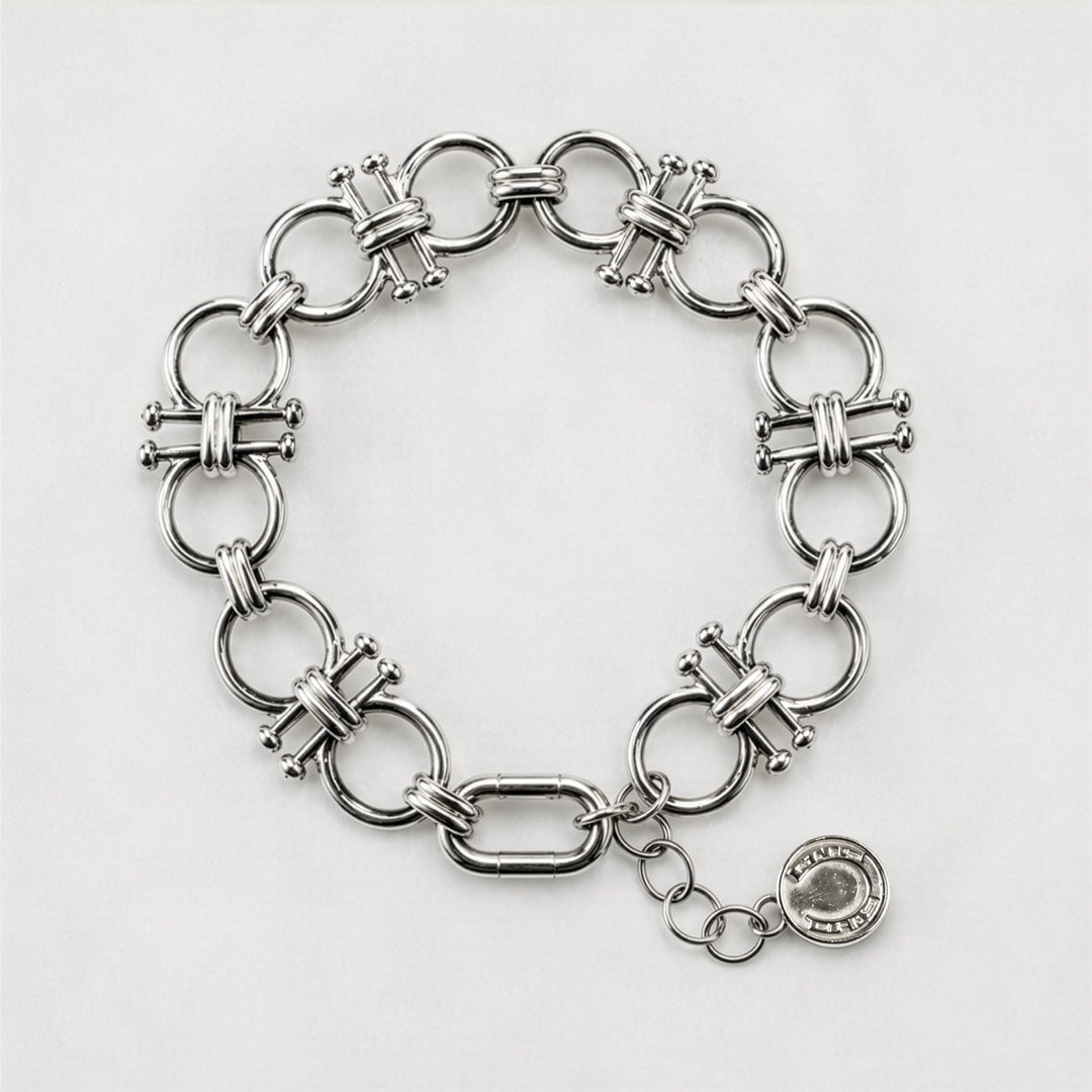 Urban Equestrian  Bocara - Horse Bit Equestrian Link Bracelet in Silver