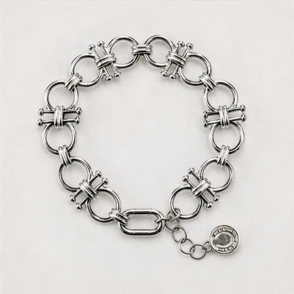 Urban Equestrian  Bocara - Horse Bit Equestrian Link Bracelet in Silver