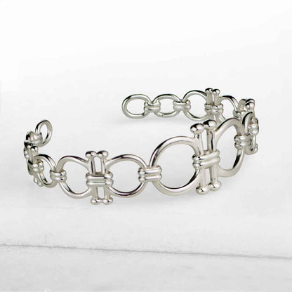 Urban Equestrian  Bocara - Horse Bit Equestrian Wrist Cuff in Silver