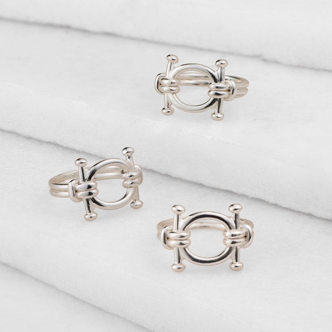 Bocara - Horse Bit Equestrian Ring in Silver