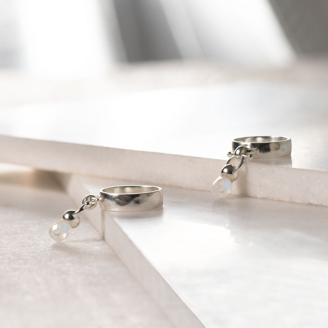 Urban Equestrian  Brio - Moonstone Horse Bit Equestrian Ring in Silver