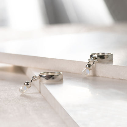 Urban Equestrian  Brio - Moonstone Horse Bit Equestrian Ring in Silver