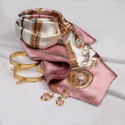 Urban Equestrian  Brio - Rose Quartz Horse Bit Equestrian Ring in Gold