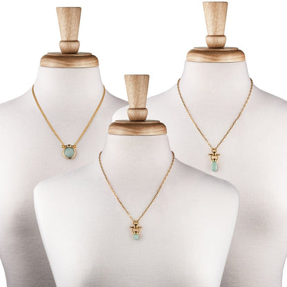Urban Equestrian  Droplette - Aqua Chalcedony Horse Bit Equestrian Earring in Gold